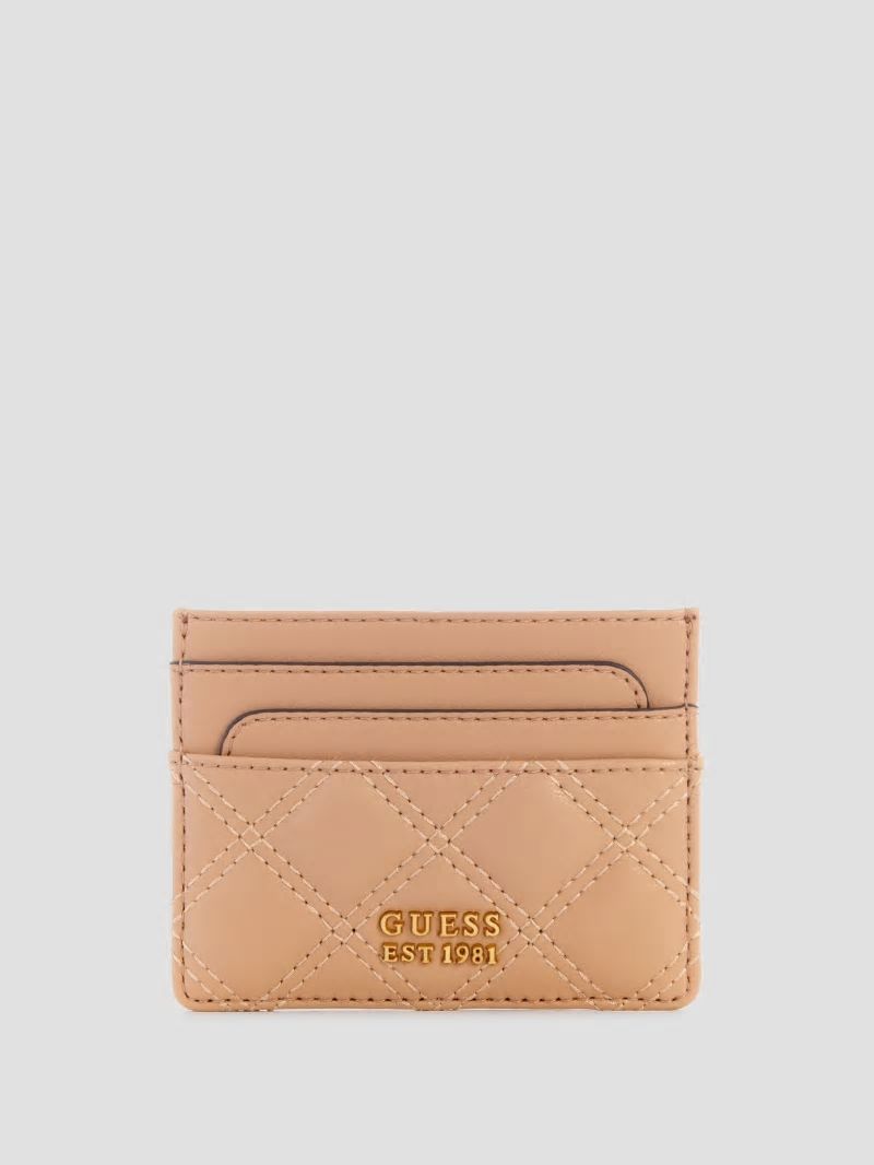 Guess Giully Quilted Card Holder - Beige Guess Giully Quilted Card Holder - Beige