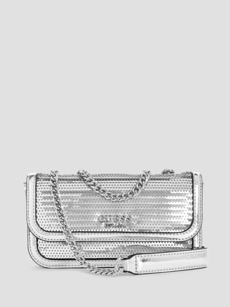 Guess Kaska Metallic Mini Crossbody - Silver Guess Kaska Metallic Mini Crossbody - Silver