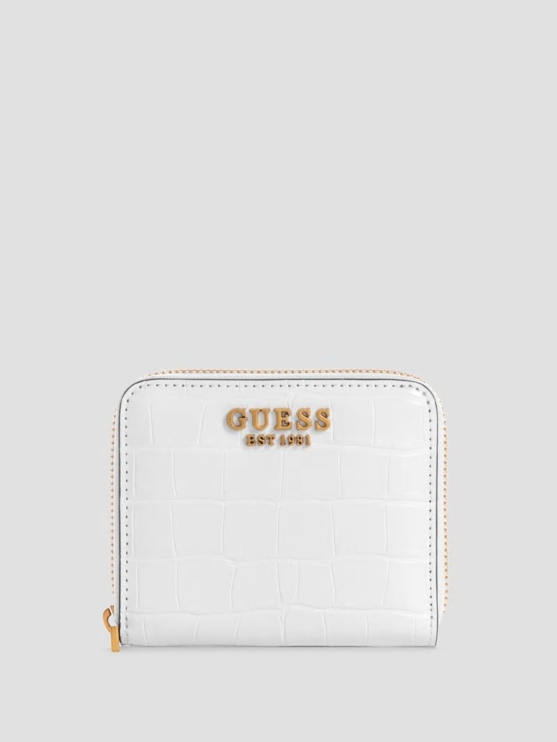 Guess Laurel Small Zip-Around Wallet - White Multi Guess Laurel Small Zip-Around Wallet - White Multi