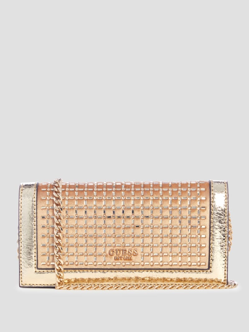 Guess Gilded Glamour Mini Crossbody Clutch - Gold Guess Gilded Glamour Mini Crossbody Clutch - Gold