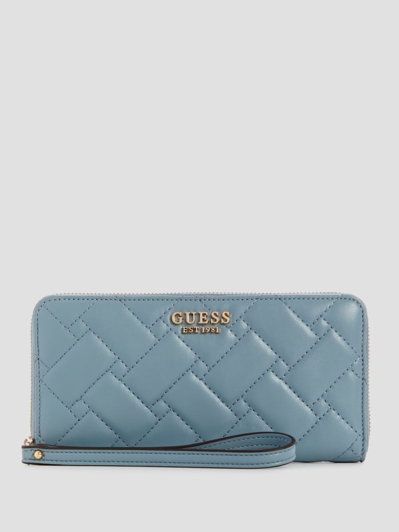 Guess Alanna Large Zip-Around Wallet - Light Denim Guess Alanna Large Zip-Around Wallet - Light Denim
