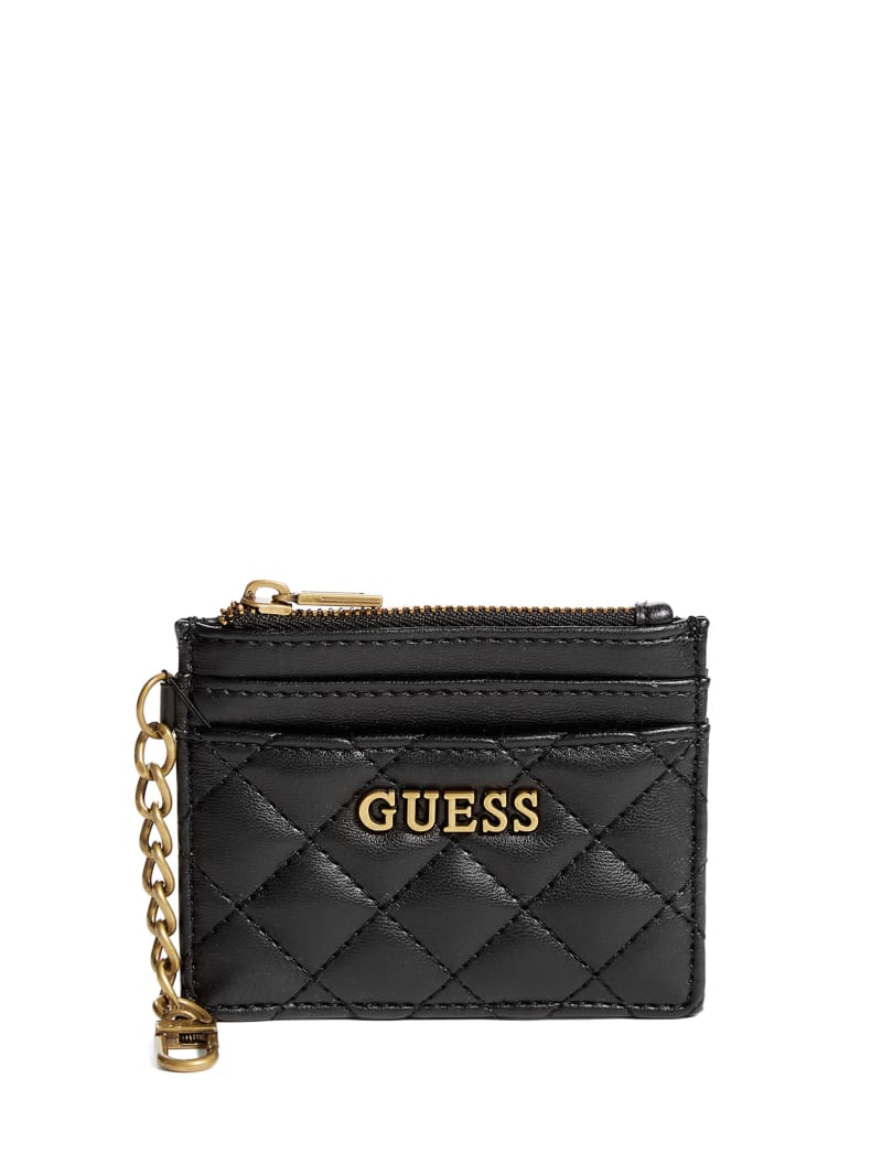 Guess Quilted Card Holder - Black Snakeskin Guess Quilted Card Holder - Black Snakeskin