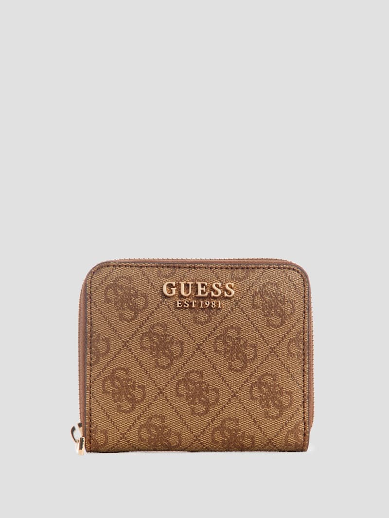 Guess Laurel Small Zip-Around Wallet - Latte Logo Guess Laurel Small Zip-Around Wallet - Latte Logo