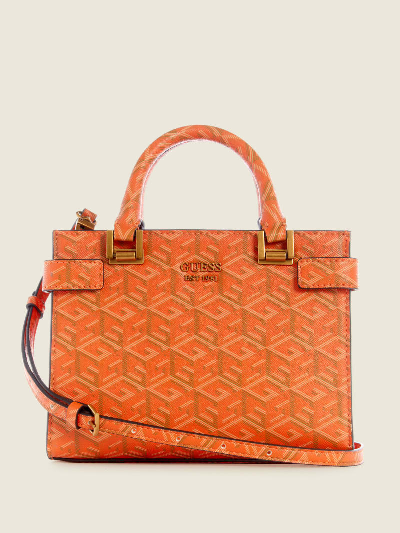 Guess Atene Mini Satchel - Orange Logo Guess Atene Mini Satchel - Orange Logo