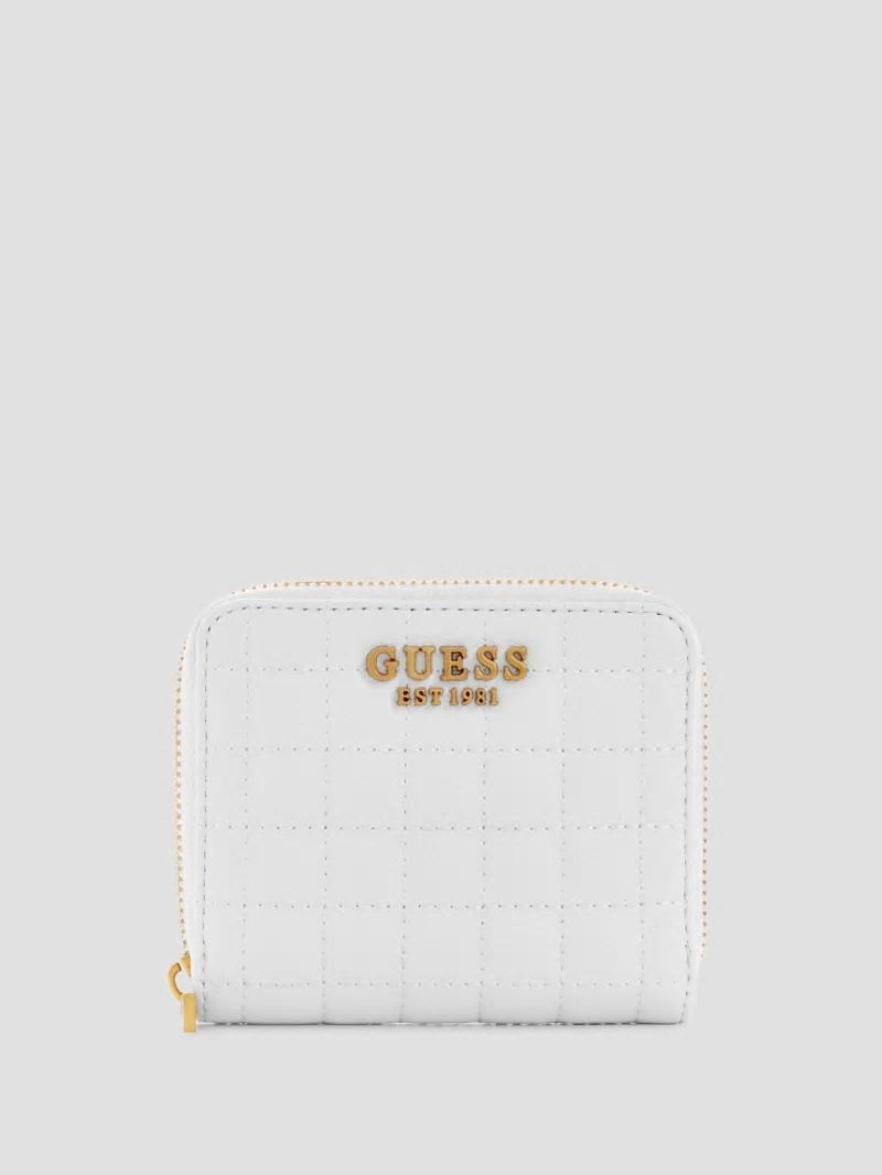 Guess Tia Small Zip-Around Wallet - White Multi Guess Tia Small Zip-Around Wallet - White Multi