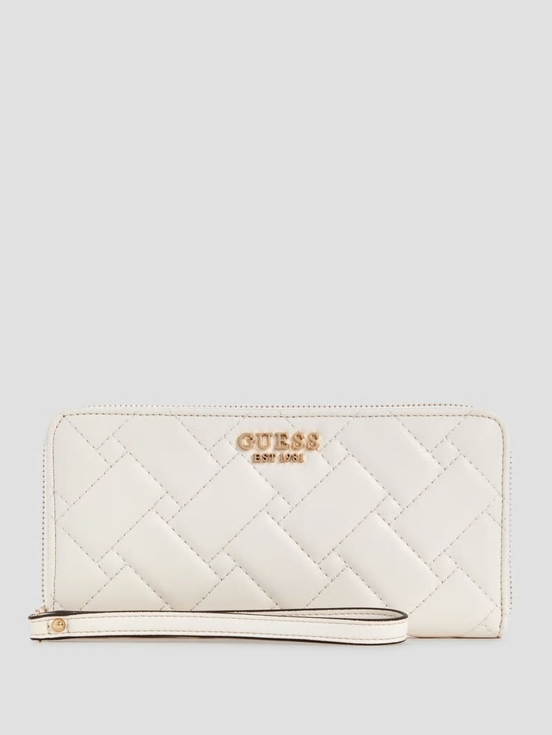 Guess Alanna Large Zip-Around Wallet - Ivory Guess Alanna Large Zip-Around Wallet - Ivory