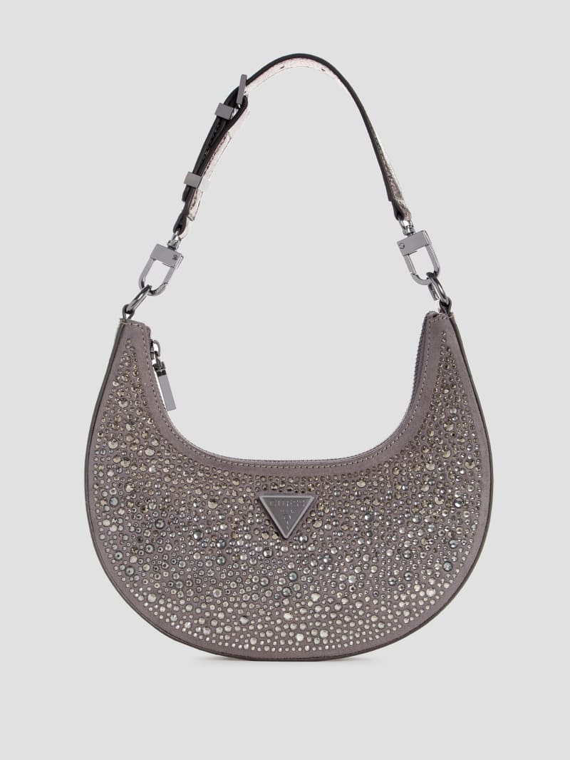Guess Lua Rhinestone Shoulder Bag - Pewter Guess Lua Rhinestone Shoulder Bag - Pewter