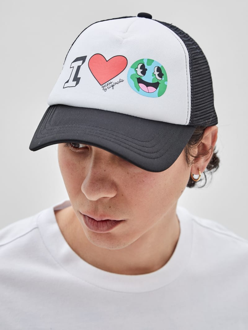 Guess GUESS Originals Eco Earth Day Love Trucker Hat - Black Guess GUESS Originals Eco Earth Day Love Trucker Hat - Black