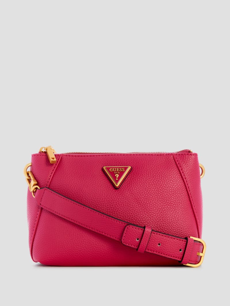 Guess Laryn Pebbled Dual-Zip Crossbody - Fuchsia Guess Laryn Pebbled Dual-Zip Crossbody - Fuchsia