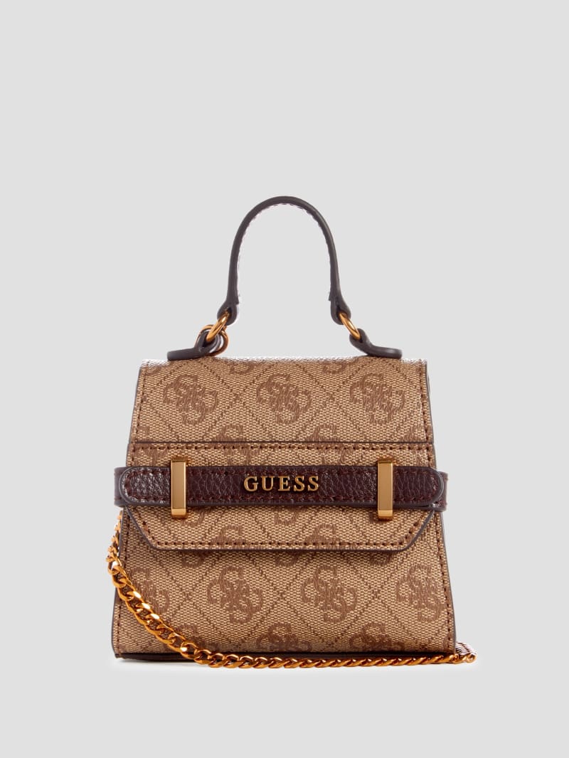 Guess Sestri Quattro G Micro Mini Satchel - Light Vintage