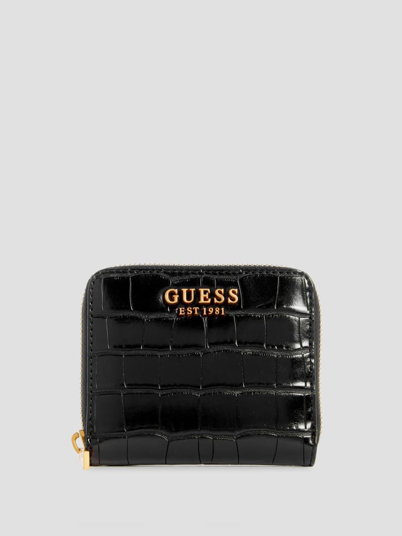 Guess James Croc Small Zip-Around Wallet - Black Guess James Croc Small Zip-Around Wallet - Black