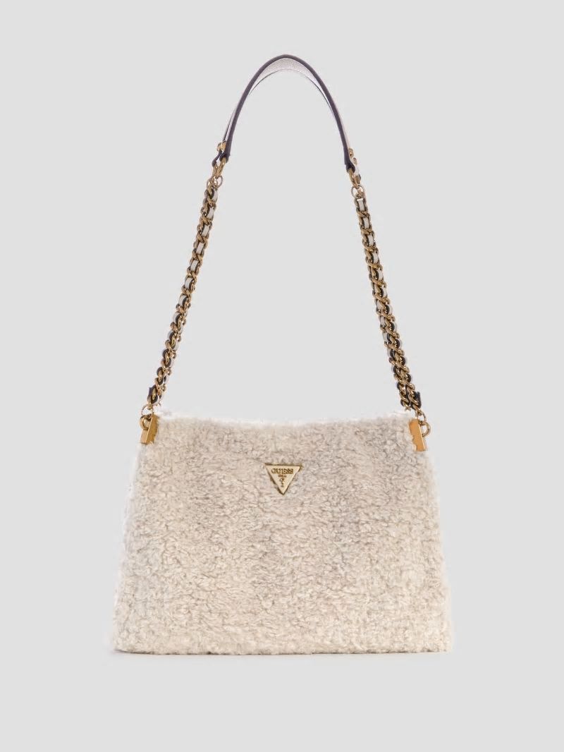 Guess Maranta Small Shoulder Satchel - Off White Guess Maranta Small Shoulder Satchel - Off White