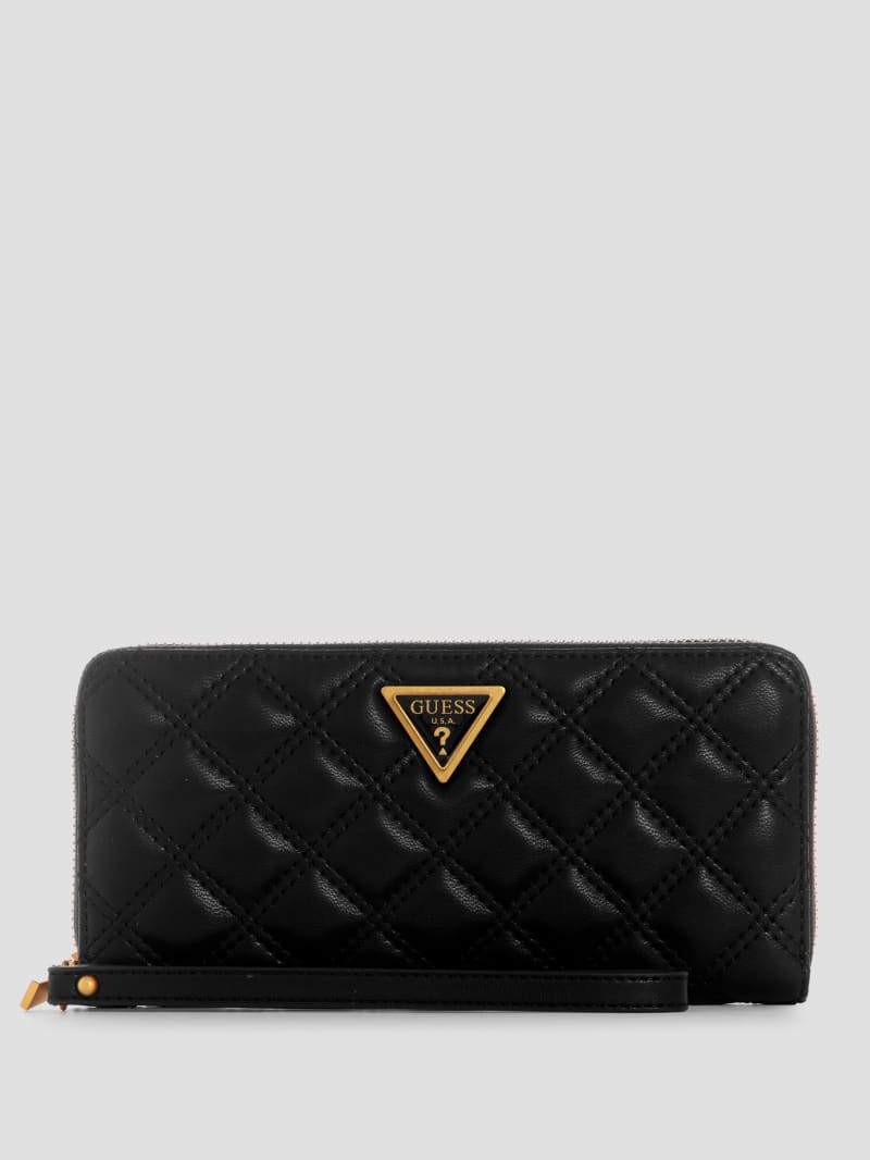 Guess Giully Large Zip-Around Wallet - Black Floral Print Guess Giully Large Zip-Around Wallet - Black Floral Print