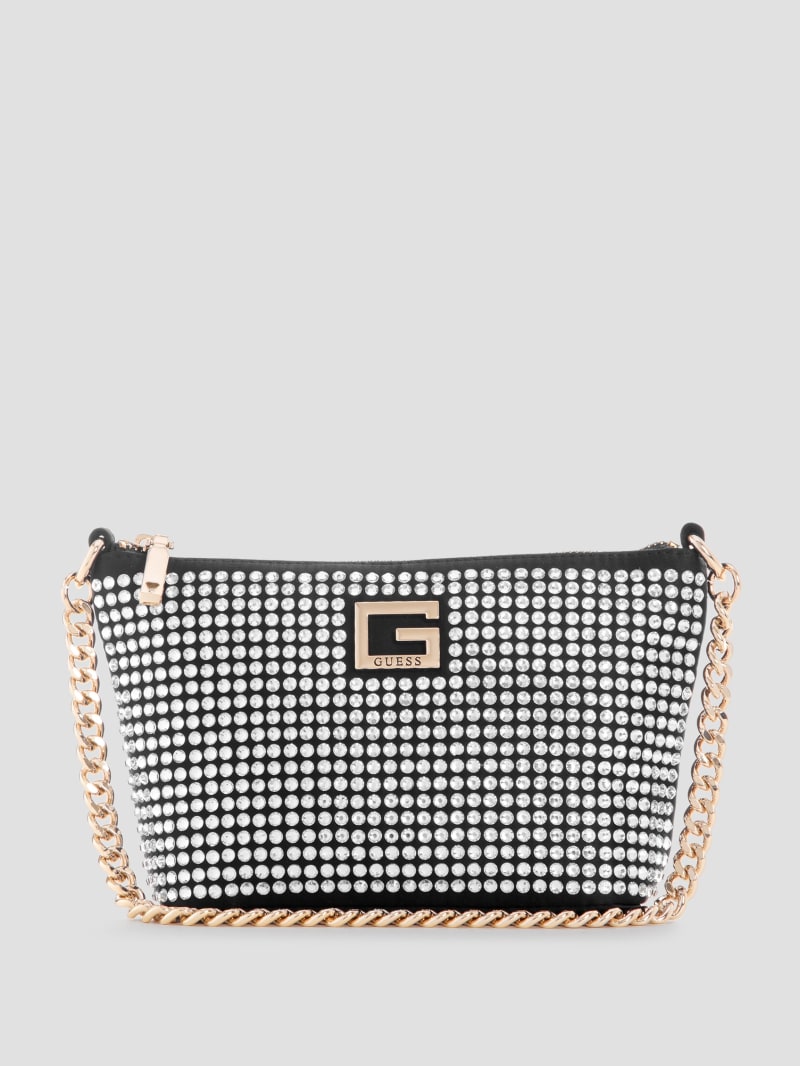 Guess Gilded Glamour Mini Top-Zip Bucket Bag - Black Floral Print Guess Gilded Glamour Mini Top-Zip Bucket Bag - Black Floral Print