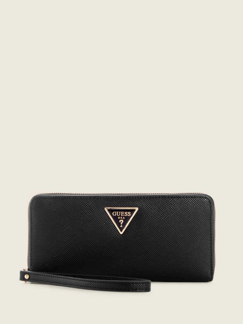 Guess Laurel Large Zip-Around Wallet - Black Floral Print Guess Laurel Large Zip-Around Wallet - Black Floral Print