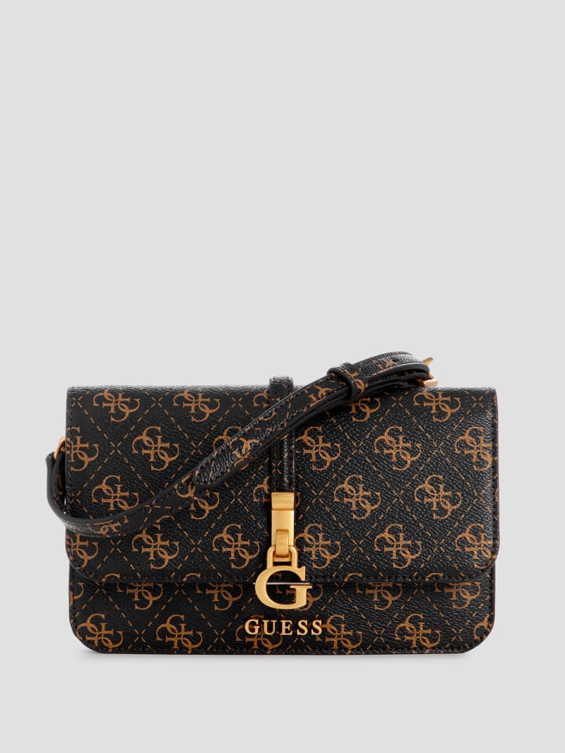 Guess James Crossbody Organizer Wallet - Brown Multi Guess James Crossbody Organizer Wallet - Brown Multi