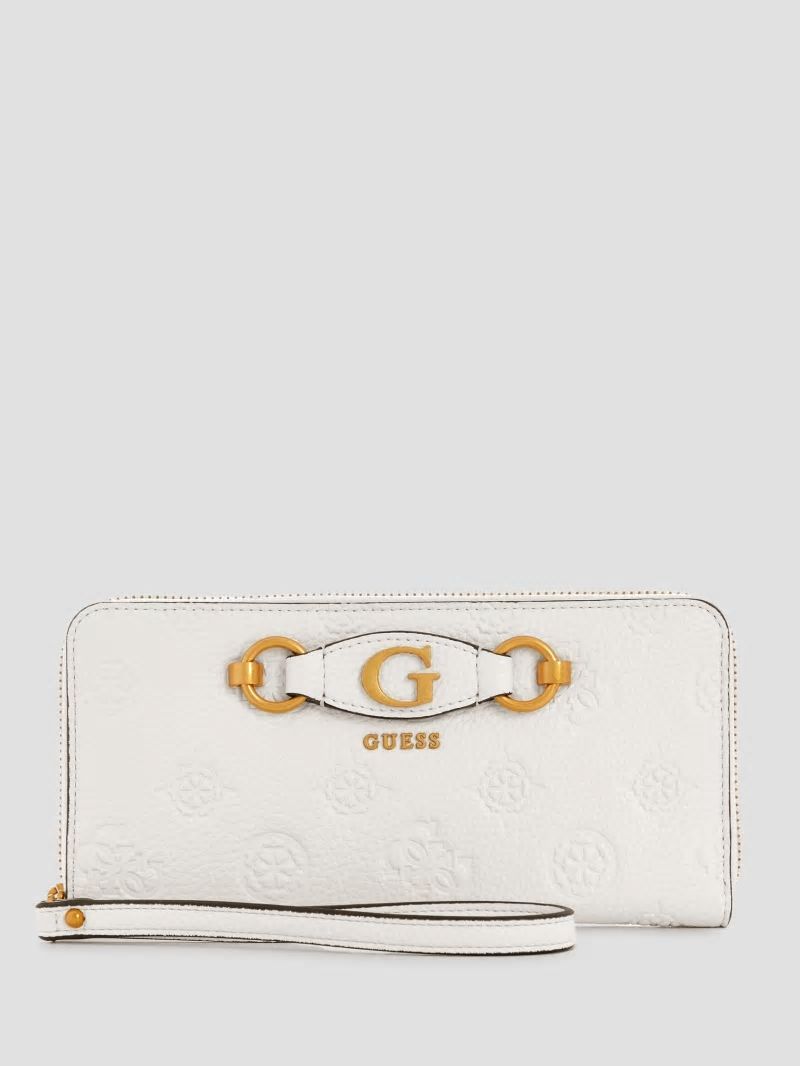 Guess Izzy Peony Large Zip-Around Wallet - Steel Guess Izzy Peony Large Zip-Around Wallet - Steel