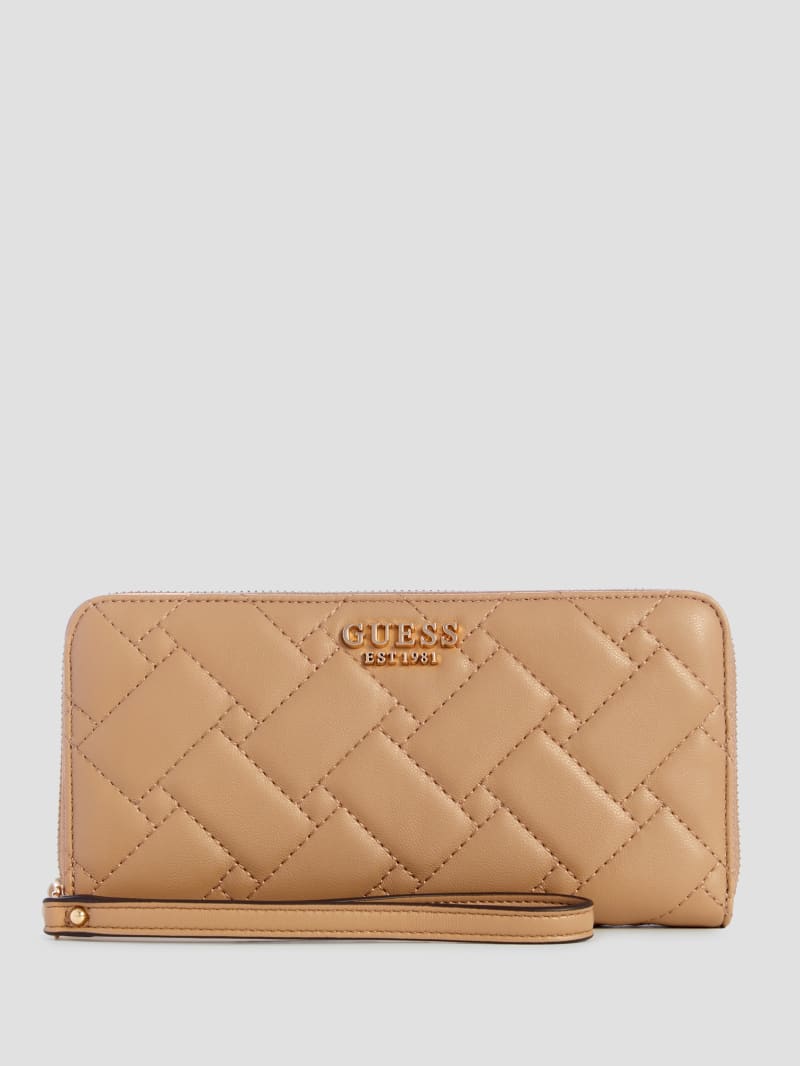 Guess Alanna Large Zip-Around Wallet - Beige Overflow Guess Alanna Large Zip-Around Wallet - Beige Overflow