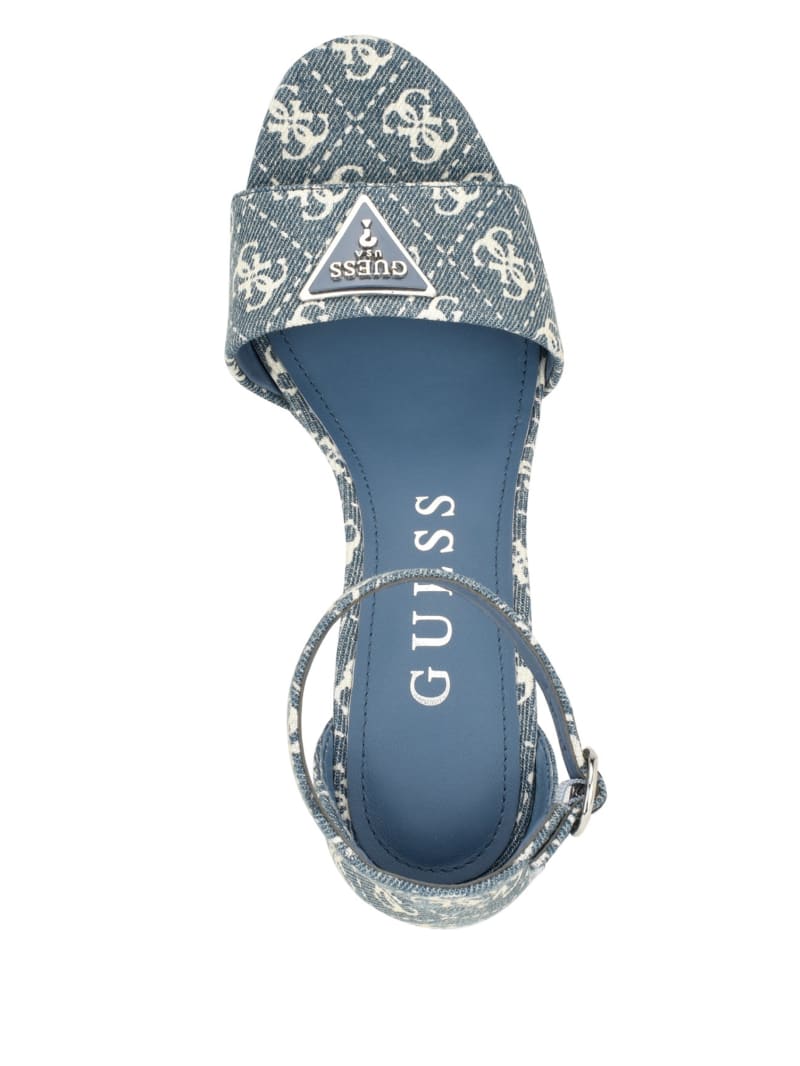 Guess Setone Denim Quattro G Platform Heels - Denim Tie Dye Guess Setone Denim Quattro G Platform Heels - Denim Tie Dye