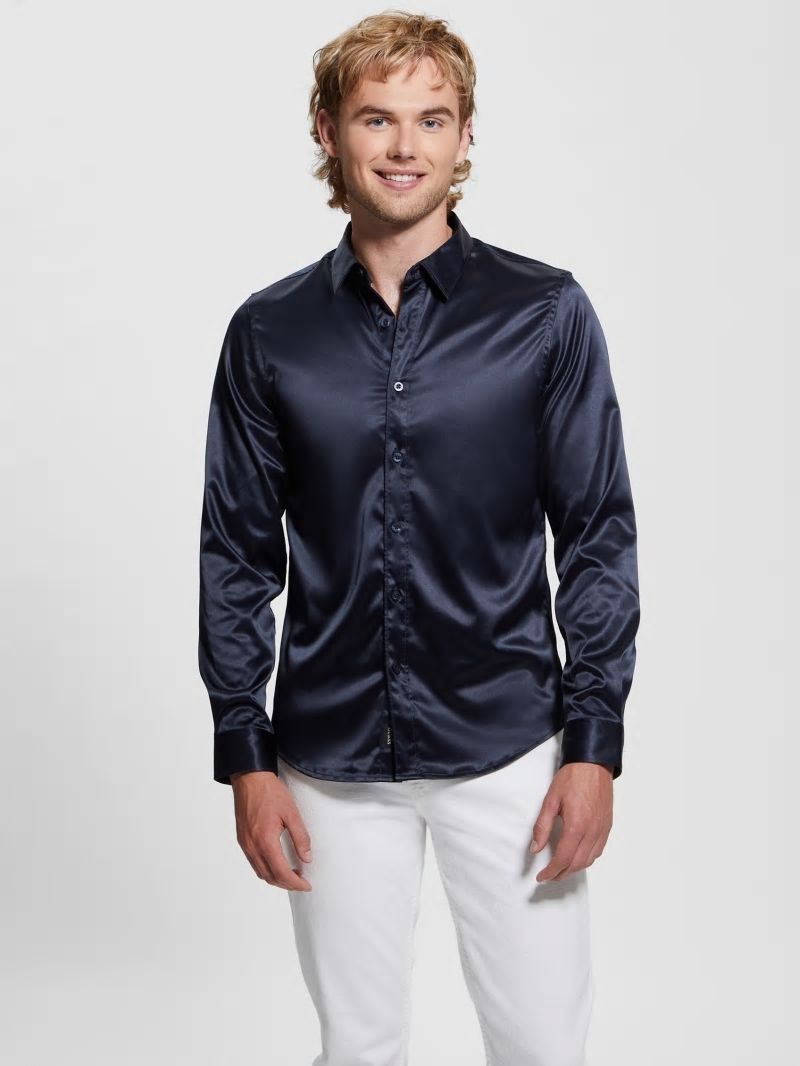 Guess Long-Sleeve Regal Shirt - Bleu éLéGant Guess Long-Sleeve Regal Shirt - Bleu éLéGant