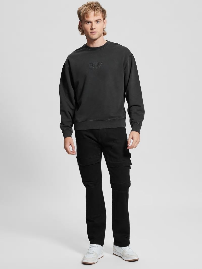Guess Finch Vintage Logo Sweatshirt - Jet Black Multi Guess Finch Vintage Logo Sweatshirt - Jet Black Multi
