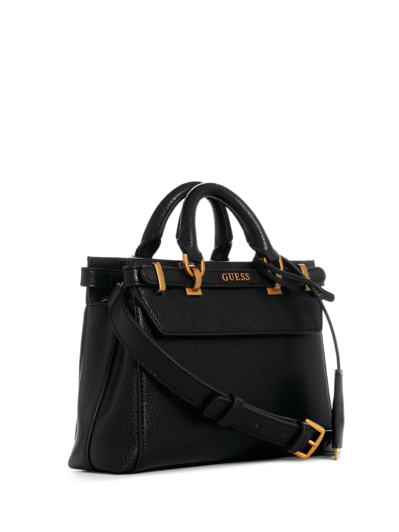 Guess Sestri Pebbled Mini Satchel - Black Floral Print Guess Sestri Pebbled Mini Satchel - Black Floral Print