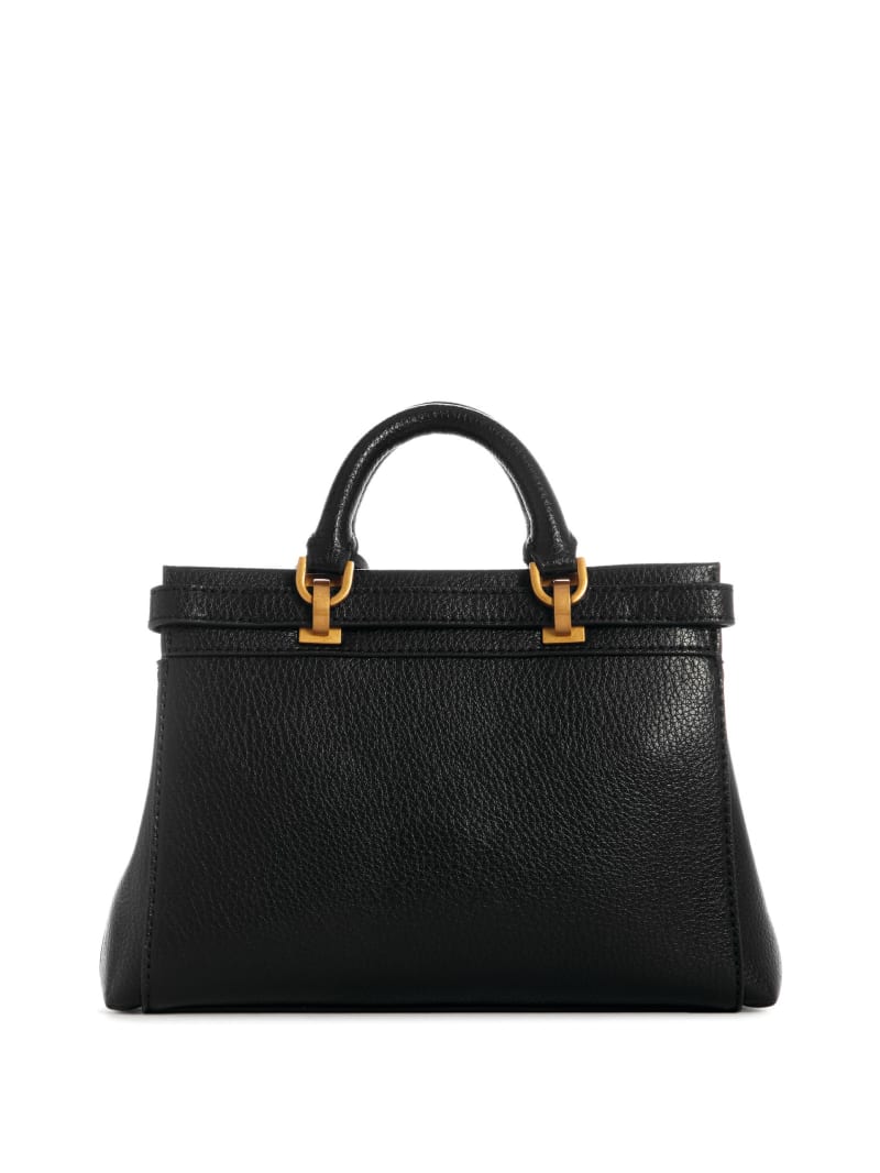 Guess Sestri Pebbled Mini Satchel - Black Floral Print Guess Sestri Pebbled Mini Satchel - Black Floral Print