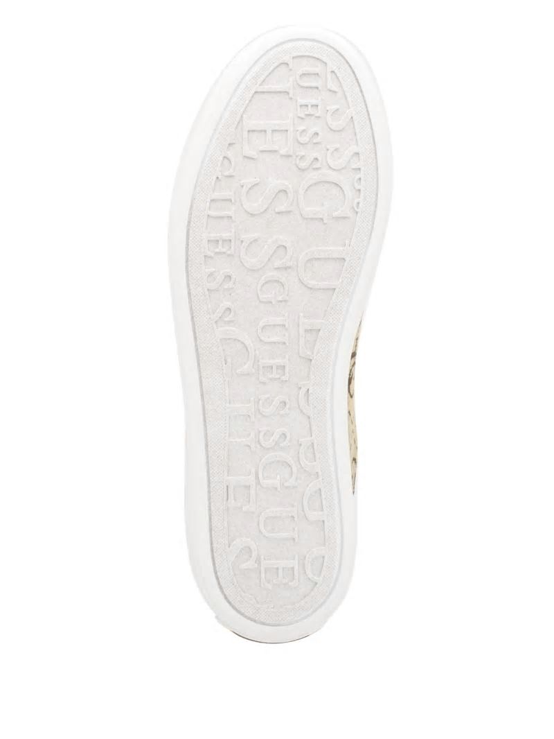 Guess Giaa Logo Print Low-Top Sneakers - Medium Brown
