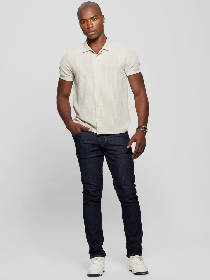Guess Pointelle Knit Shirt - Birch Bark Guess Pointelle Knit Shirt - Birch Bark