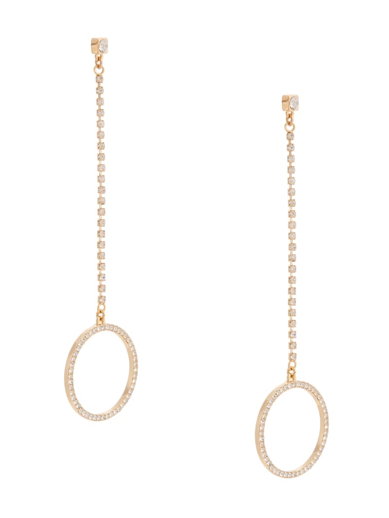 Guess Rhinestone Pave Circle Linear Earrings - Gold Guess Rhinestone Pave Circle Linear Earrings - Gold
