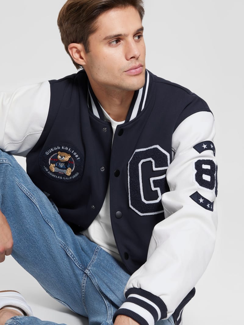 Guess Bear Varsity Jacket - Bleu &eacute;L&eacute;Gant