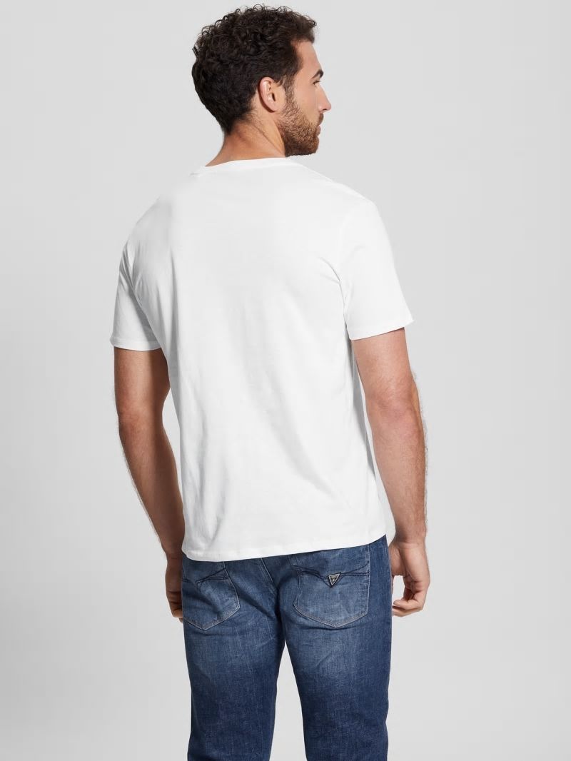 Guess Eco Embossed Logo Tee - Pure White Guess Eco Embossed Logo Tee - Pure White