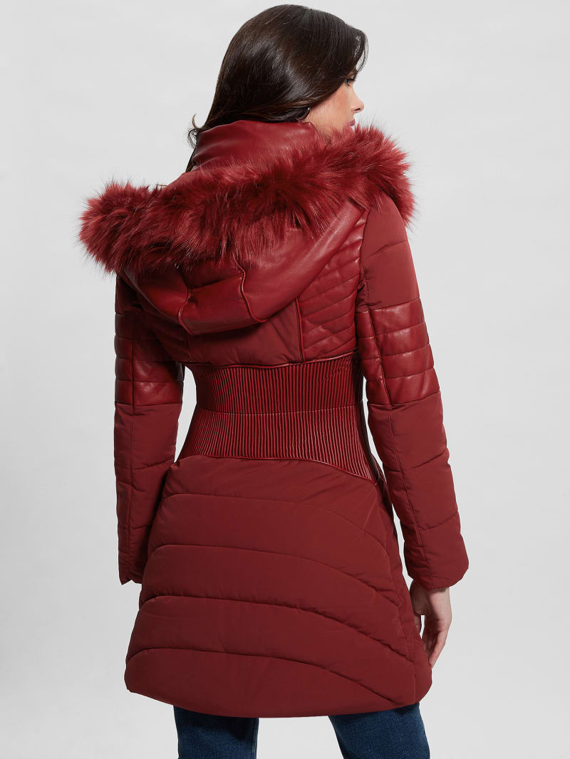 Guess Eco Oxana Quilted Jacket - Beet Juice Red Guess Eco Oxana Quilted Jacket - Beet Juice Red