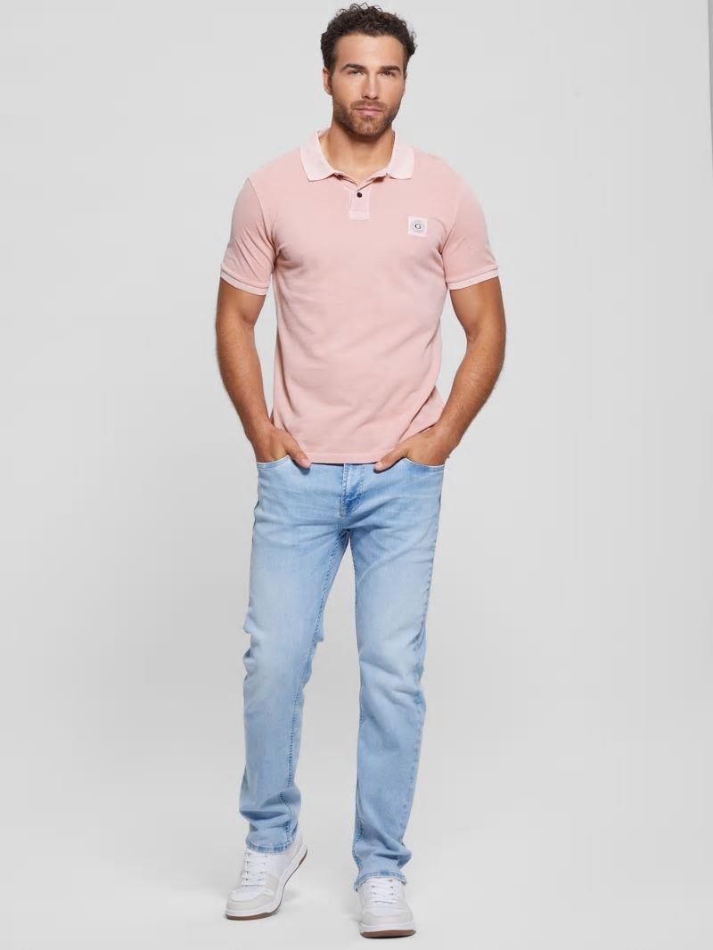 Guess Eco Washed Polo - Blush Cotton