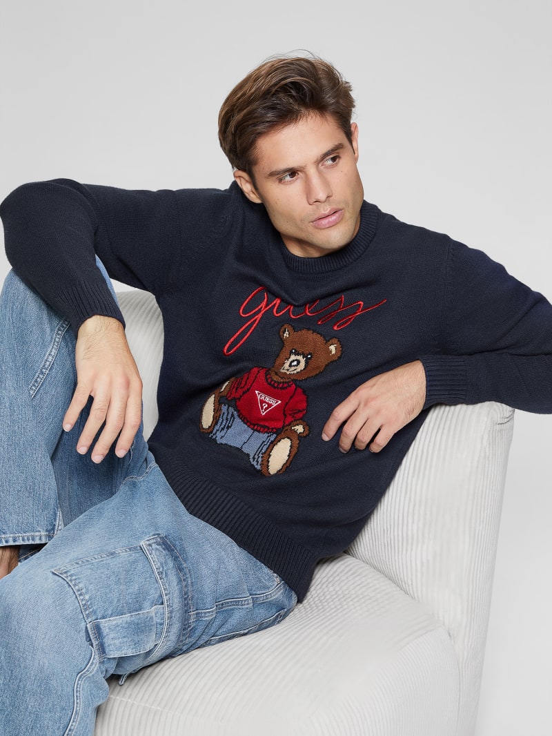 Guess Eco Liam Bear Sweater - Bleu &eacute;L&eacute;Gant