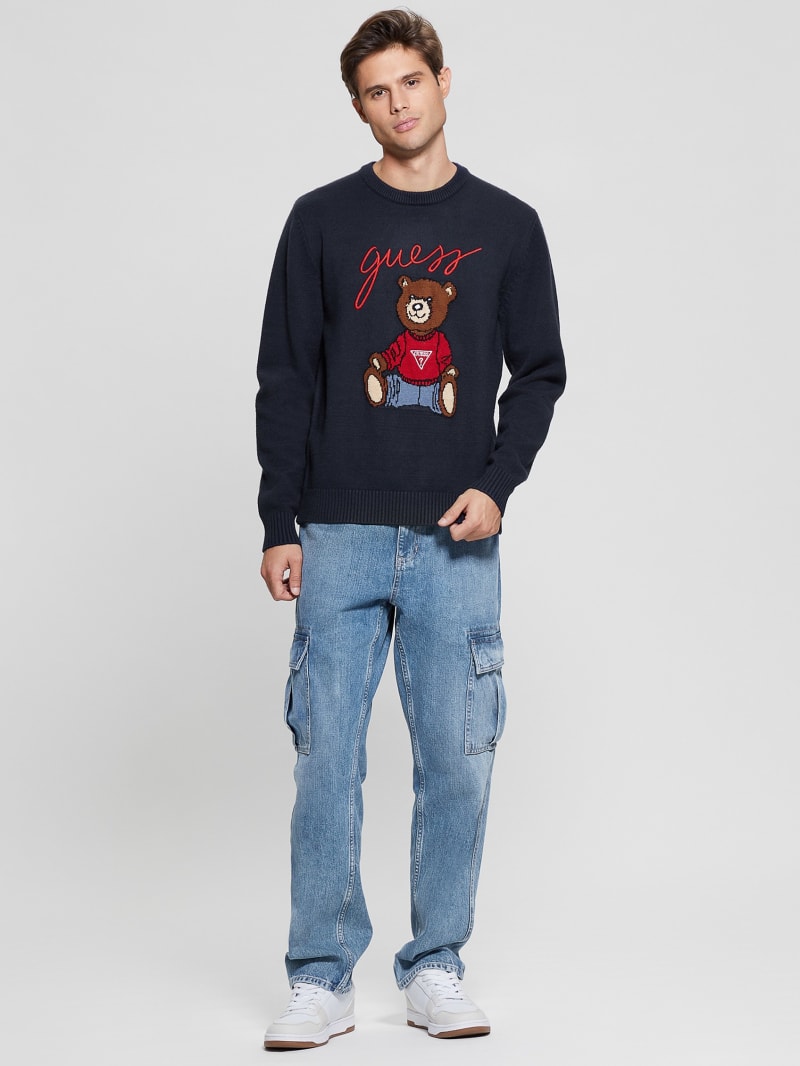 Guess Eco Liam Bear Sweater - Bleu &eacute;L&eacute;Gant