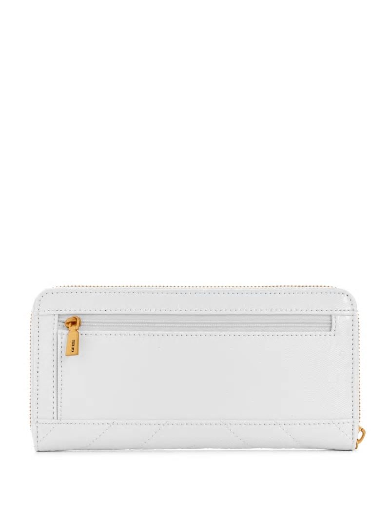 Guess Jania Large Zip-Around Wallet - White Guess Jania Large Zip-Around Wallet - White
