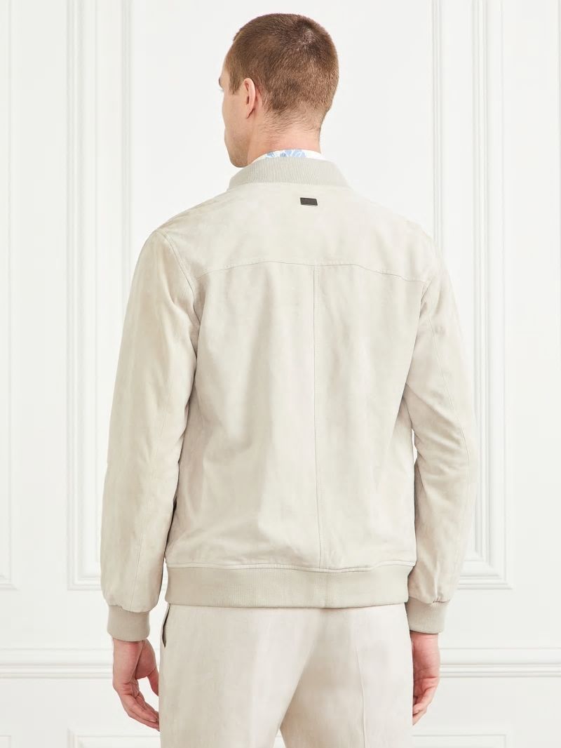 Guess Suede Leather Flight Jacket - Quicksand Guess Suede Leather Flight Jacket - Quicksand