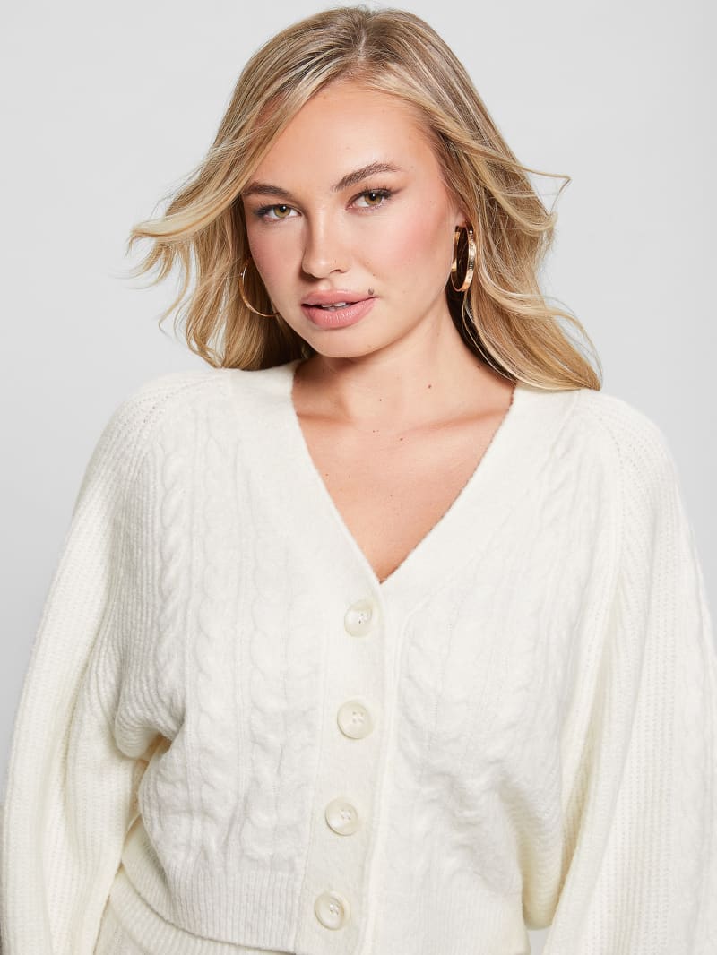 Guess Rylie Wool-Blend Cardigan - Dove White Guess Rylie Wool-Blend Cardigan - Dove White