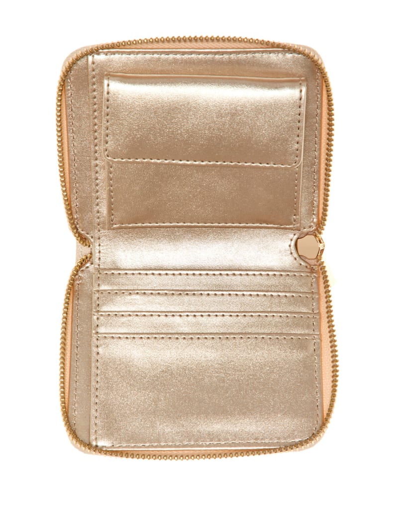Guess Laurel Small Zip-Around Wallet - Dove Logo