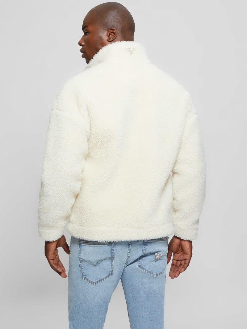 Guess GUESS Triangle Sherpa Jacket - Vanilla Cream