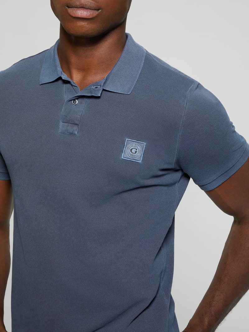 Guess Eco Washed Polo - Bleu &eacute;L&eacute;Gant