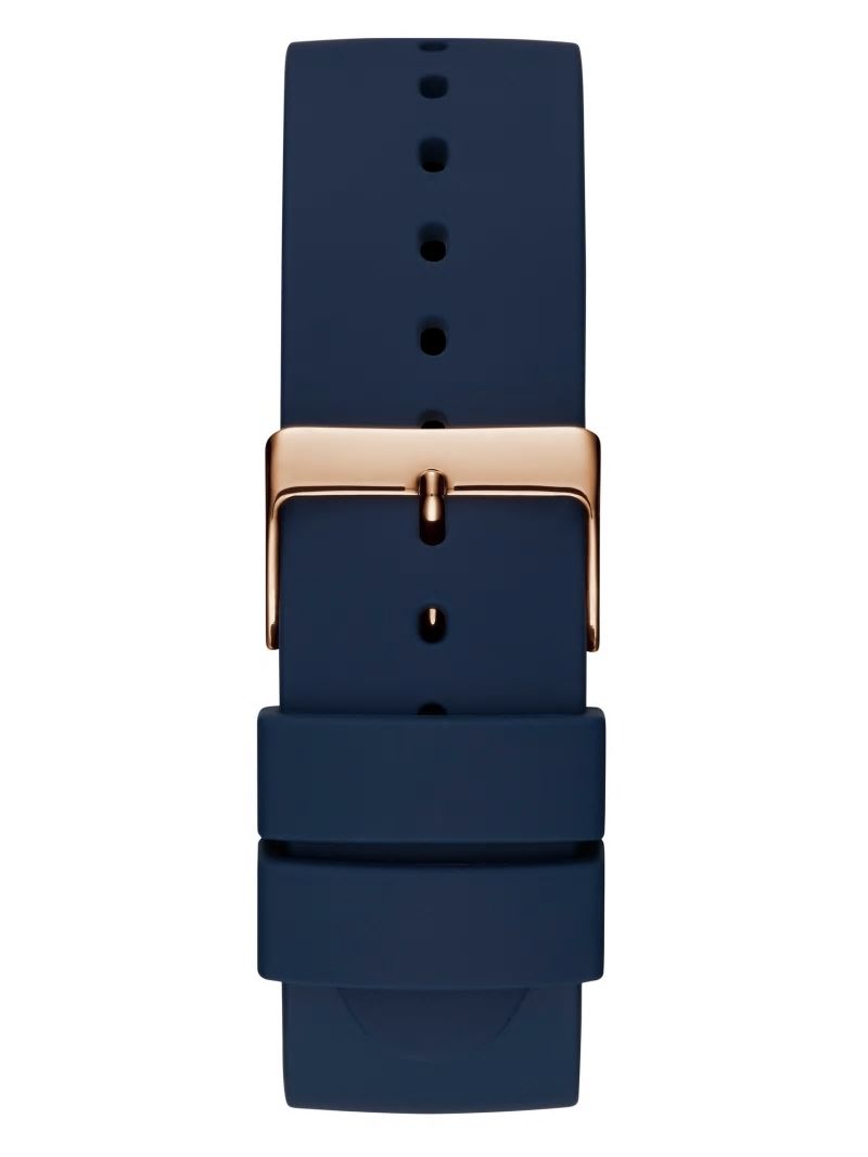 Guess Navy and Rose Gold-Tone Analog Watch - Blue