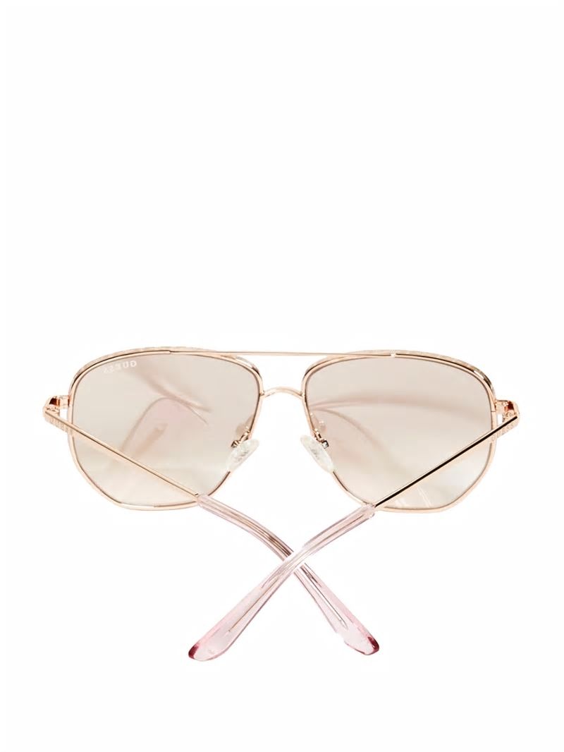 Guess Kelly Aviator Sunglasses - Shiny Rose Gold/Bordeaux Guess Kelly Aviator Sunglasses - Shiny Rose Gold/Bordeaux