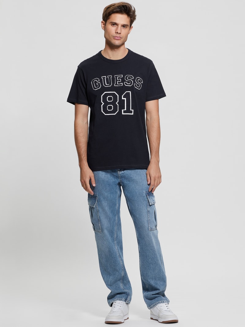 Guess Eco Signature Patch Tee - Bleu &eacute;L&eacute;Gant
