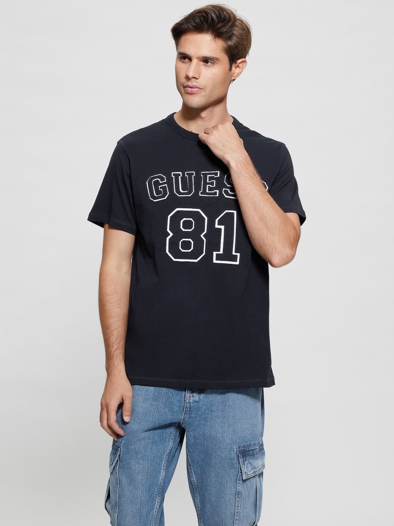 Guess Eco Signature Patch Tee - Bleu &eacute;L&eacute;Gant