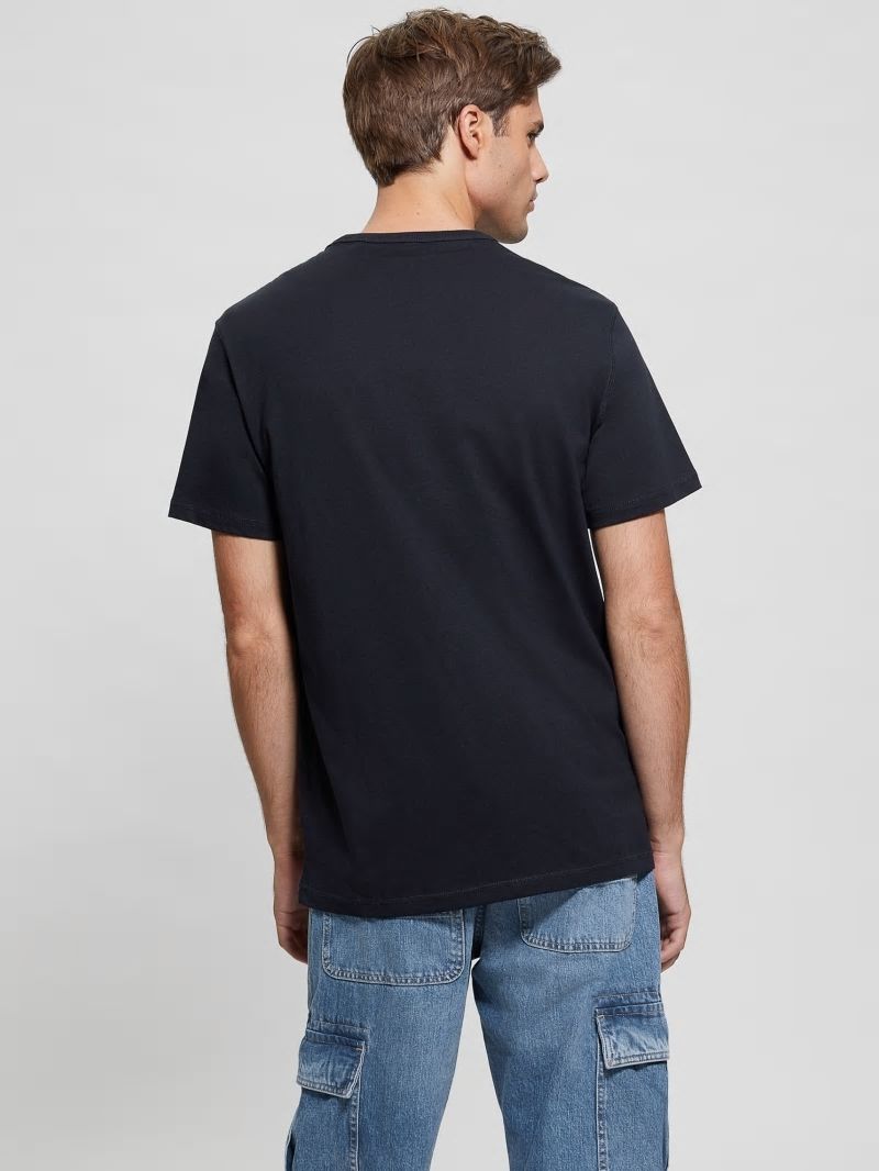 Guess Eco Signature Patch Tee - Bleu &eacute;L&eacute;Gant