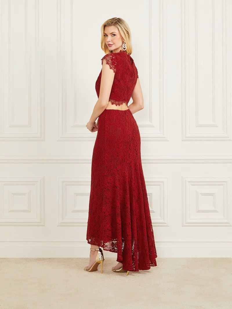 Guess Hannah Lace Maxi Dress - Lacquer Red A503 Guess Hannah Lace Maxi Dress - Lacquer Red A503