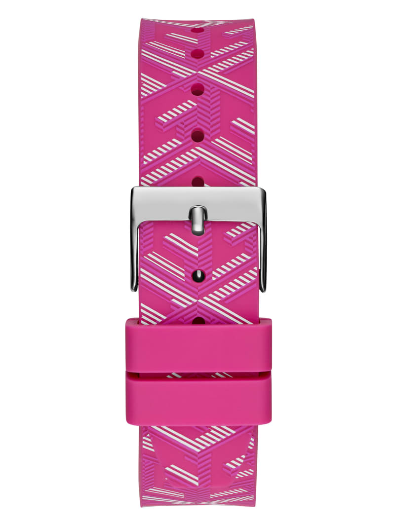 Guess Pink Silicon Watch - Silver Guess Pink Silicon Watch - Silver