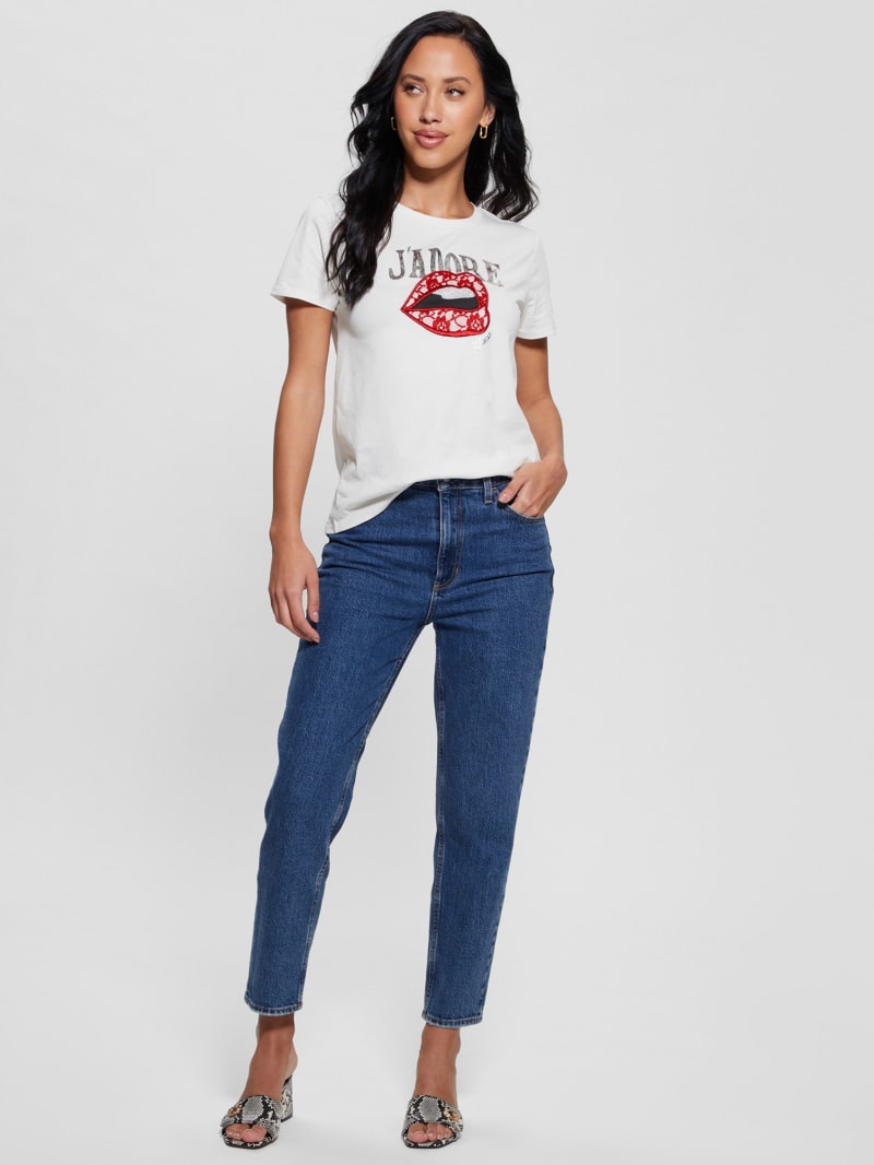 Guess J'Adore Easy Tee - Cream White Guess J'Adore Easy Tee - Cream White